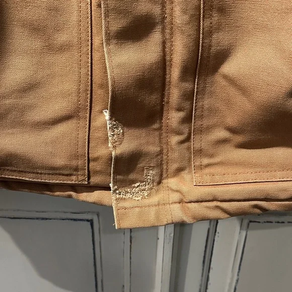 Carhartt Brown/Tan Duck Work Jacket with Corduroy Collar - Picture 3 of 7